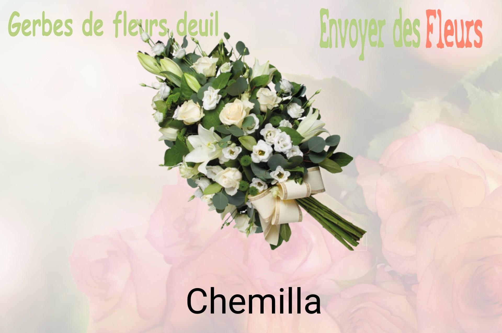 Gerbe de fleurs de deuil livrée à Chemilla